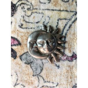 Rare Flamingo Pewter Anthropomorphic Sun Moon Whimsigoth small wall hanging
